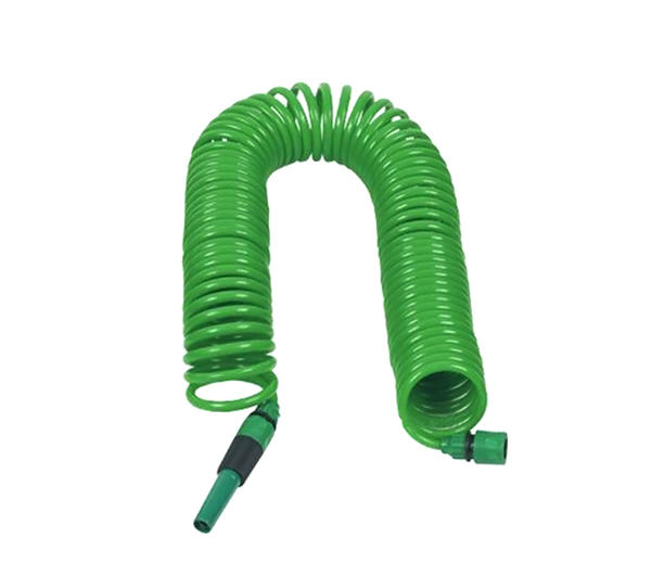 50FT coil garden hose with 2-function nozzle