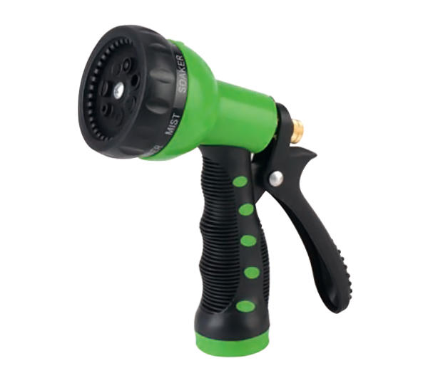 7-PATTERN adjustable water hose nozzle with plastic nut